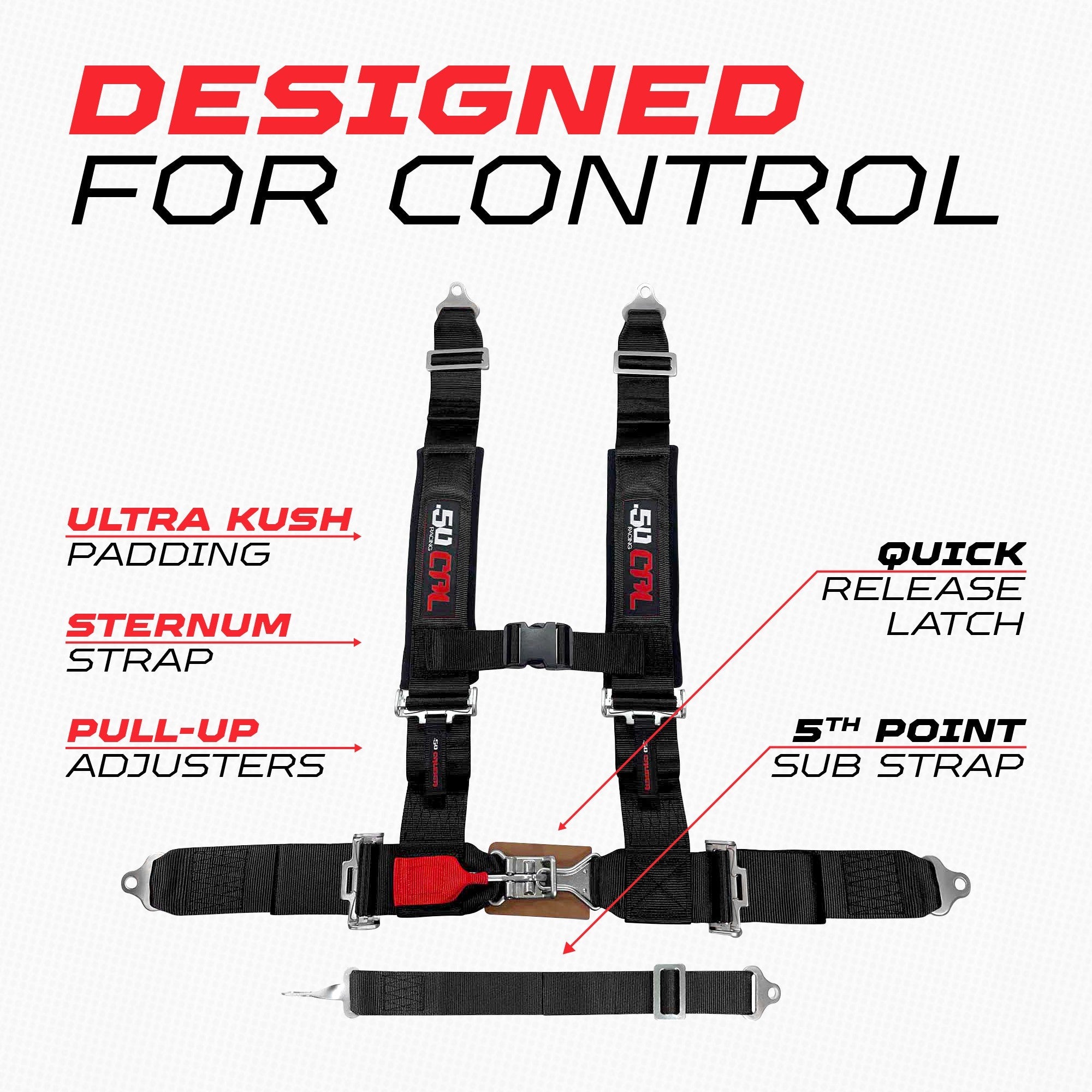2" 5 point Harness 50 Caliber Racing Harness