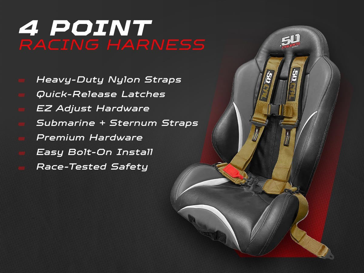 2" & 3" 4pt & 5pt Elite Series Race Latch "EZ" Adjust Harness