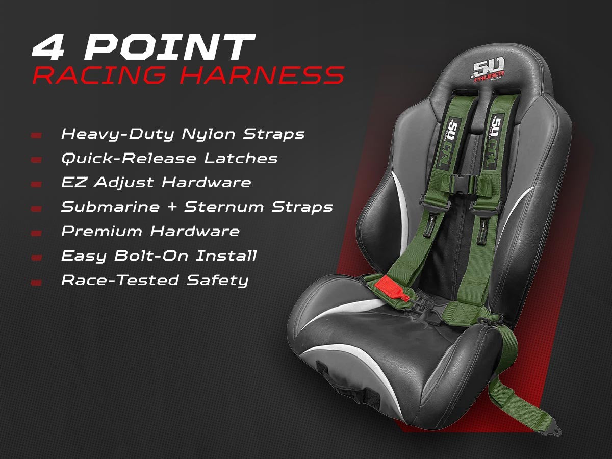 2" & 3" 4pt & 5pt Elite Series Race Latch "EZ" Adjust Harness