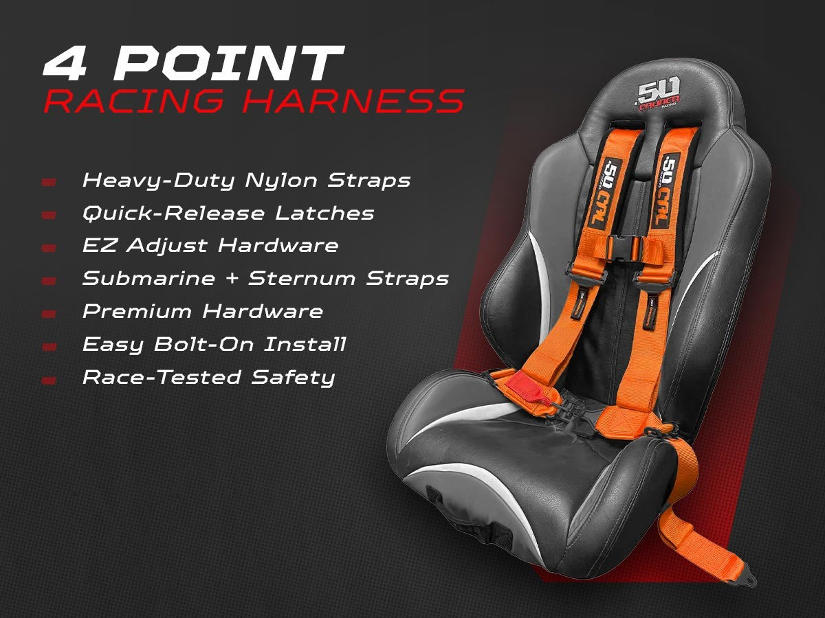 2" & 3" 4pt & 5pt Elite Series Race Latch "EZ" Adjust Harness