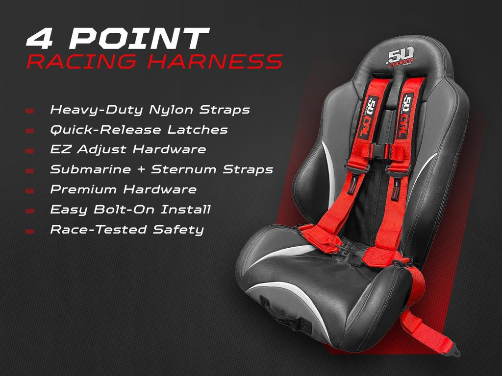 2" & 3" 4pt & 5pt Elite Series Race Latch "EZ" Adjust Harness