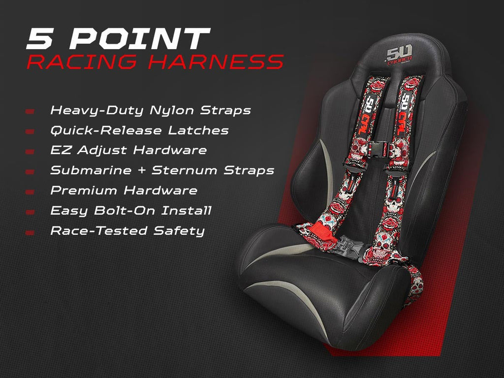 2" & 3" 4pt & 5pt Elite Series Race Latch "EZ" Adjust Harness
