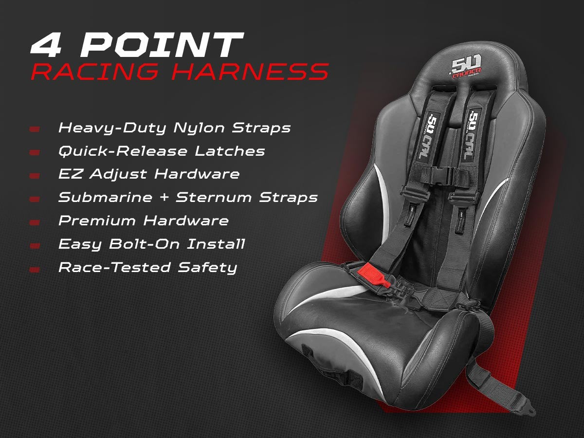 2" & 3" 4pt & 5pt Elite Series Race Latch "EZ" Adjust Harness
