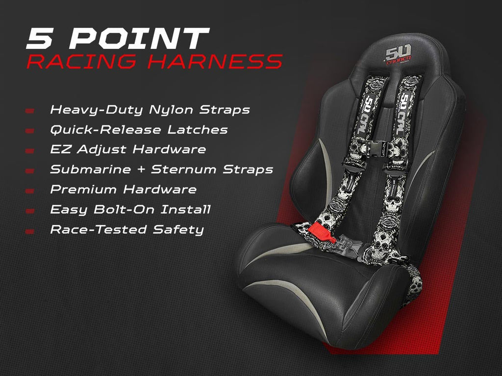 2" & 3" 4pt & 5pt Elite Series Race Latch "EZ" Adjust Harness