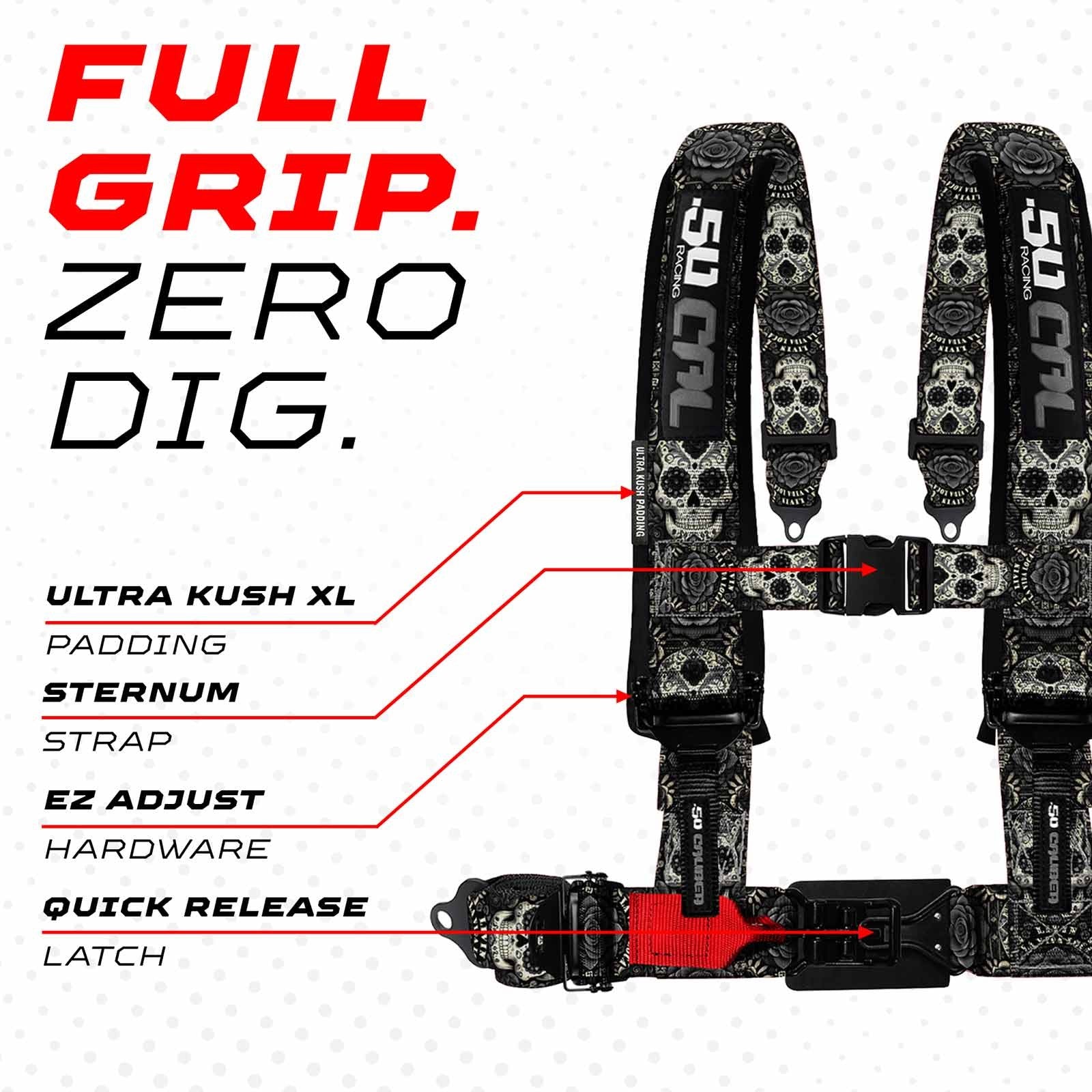 2" & 3" 4pt & 5pt Elite Series Race Latch "EZ" Adjust Harness