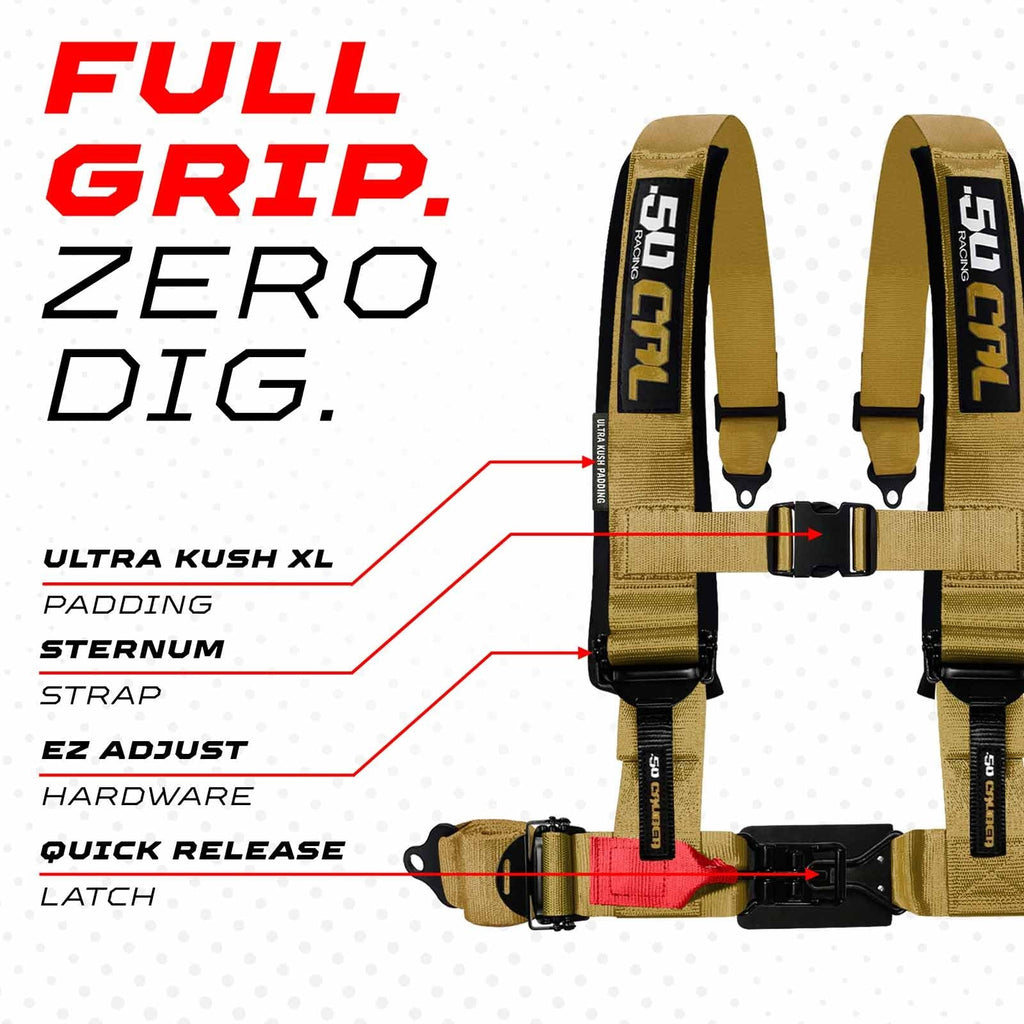 2" & 3" 4pt & 5pt Elite Series Race Latch "EZ" Adjust Harness