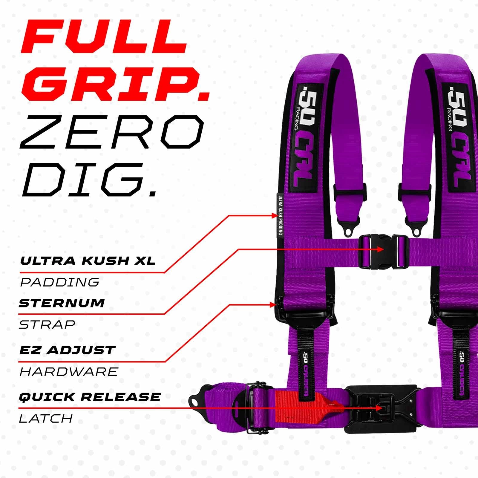 2" & 3" 4pt & 5pt Elite Series Race Latch "EZ" Adjust Harness