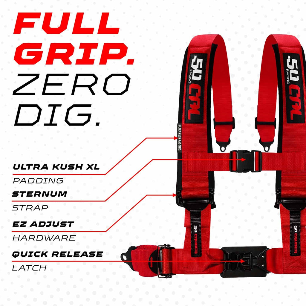 2" & 3" 4pt & 5pt Elite Series Race Latch "EZ" Adjust Harness