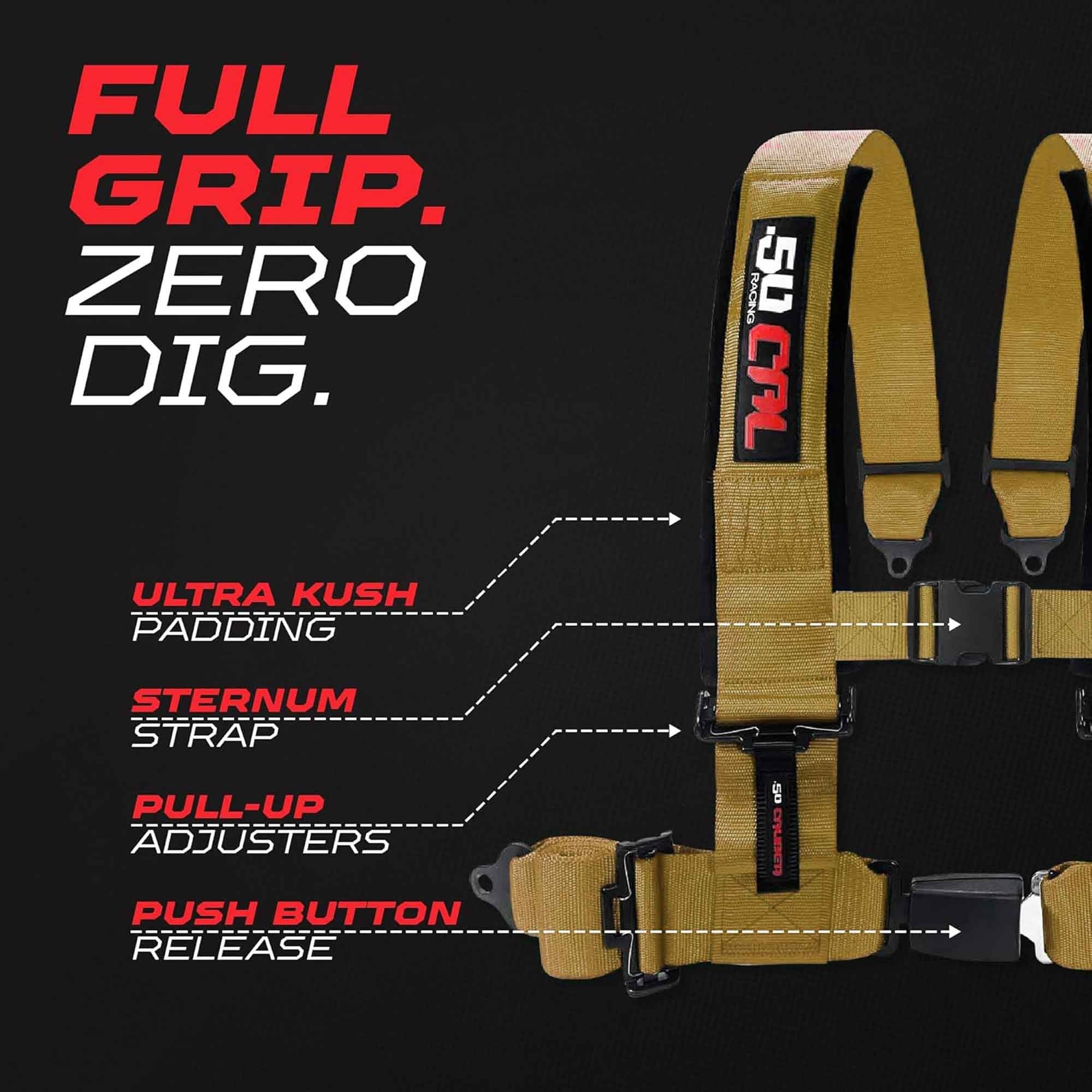2" & 3" 4 point Harness with push button release