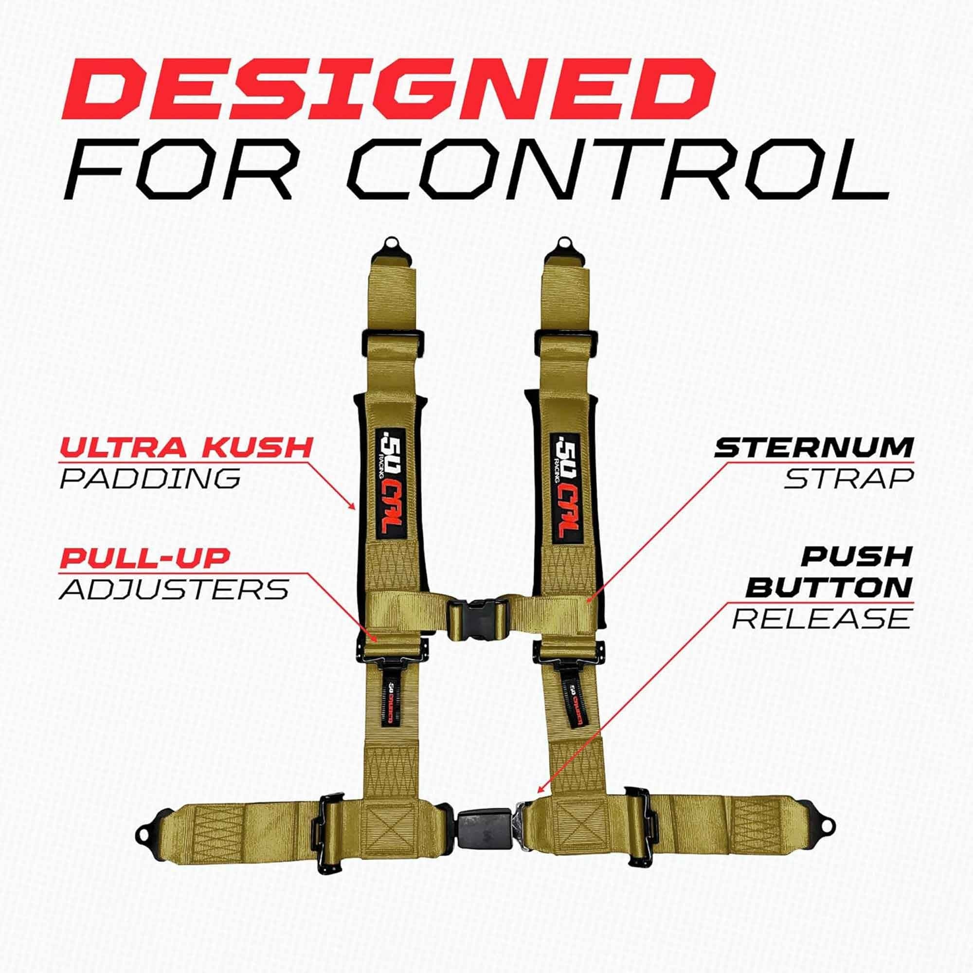 2" & 3" 4 point Harness with push button release