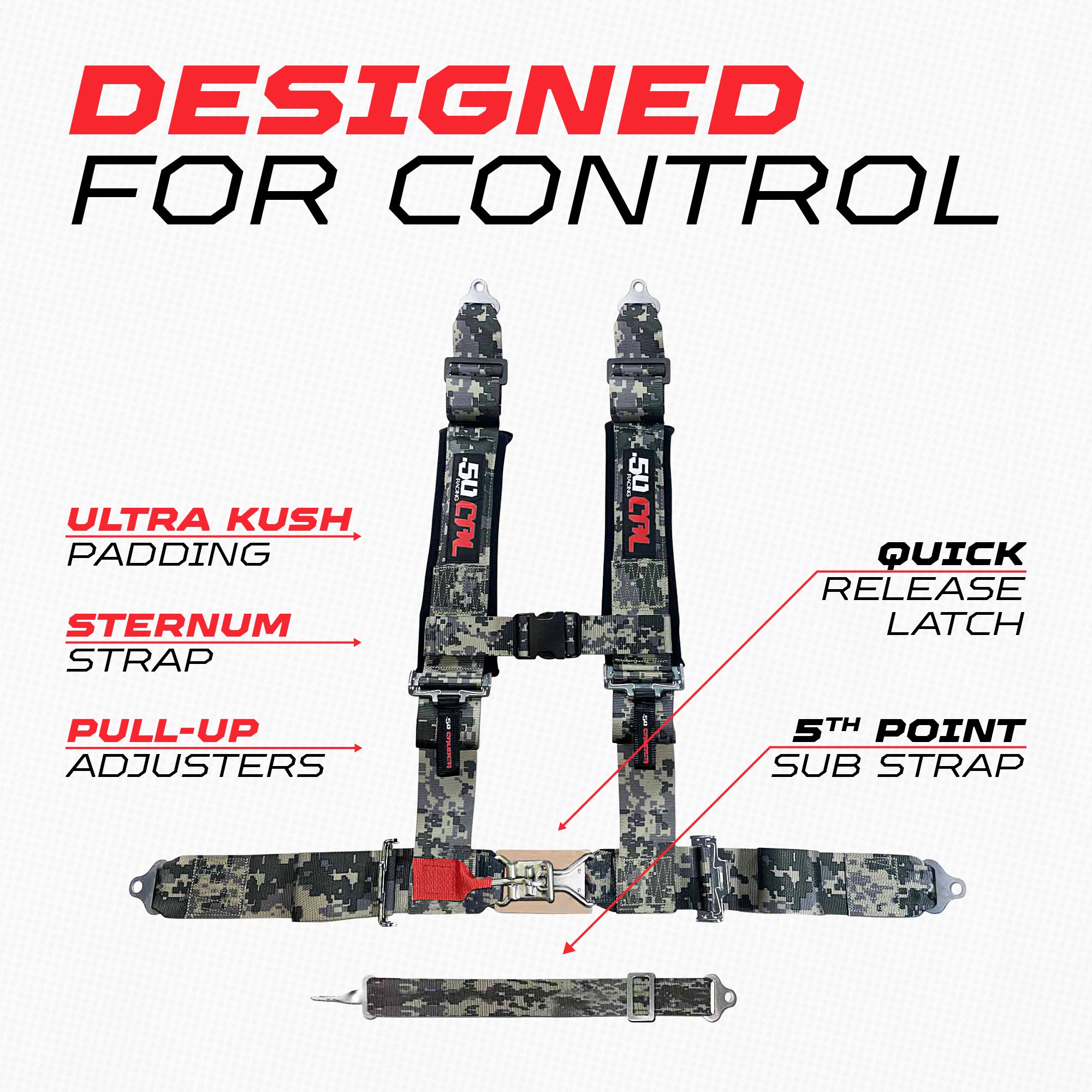 3" 5 point Harness 50 Caliber Racing Harness