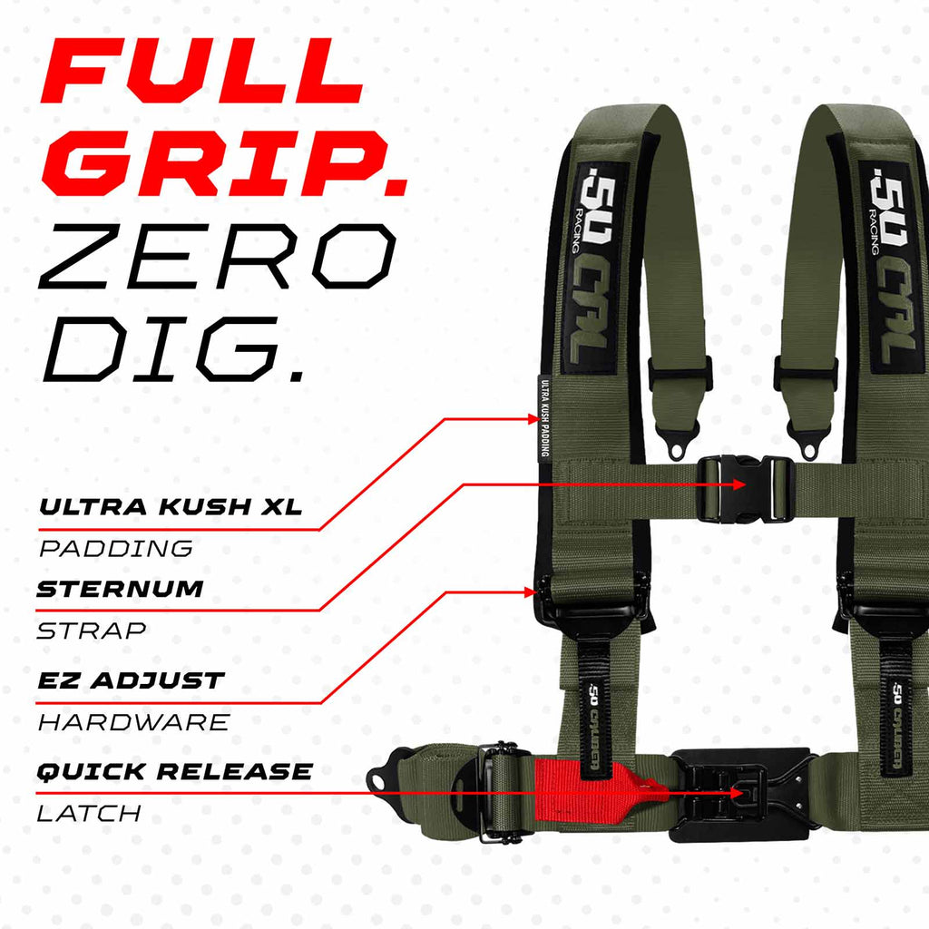 2" & 3" 4pt & 5pt Elite Series Race Latch "EZ" Adjust Harness
