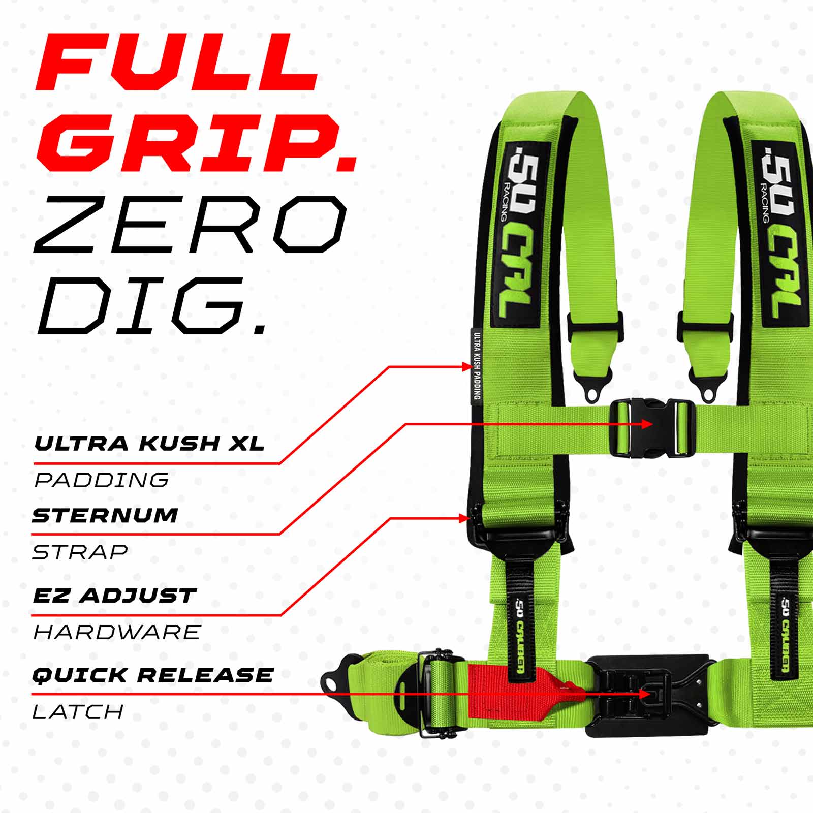 2" & 3" 4pt & 5pt Elite Series Race Latch "EZ" Adjust Harness