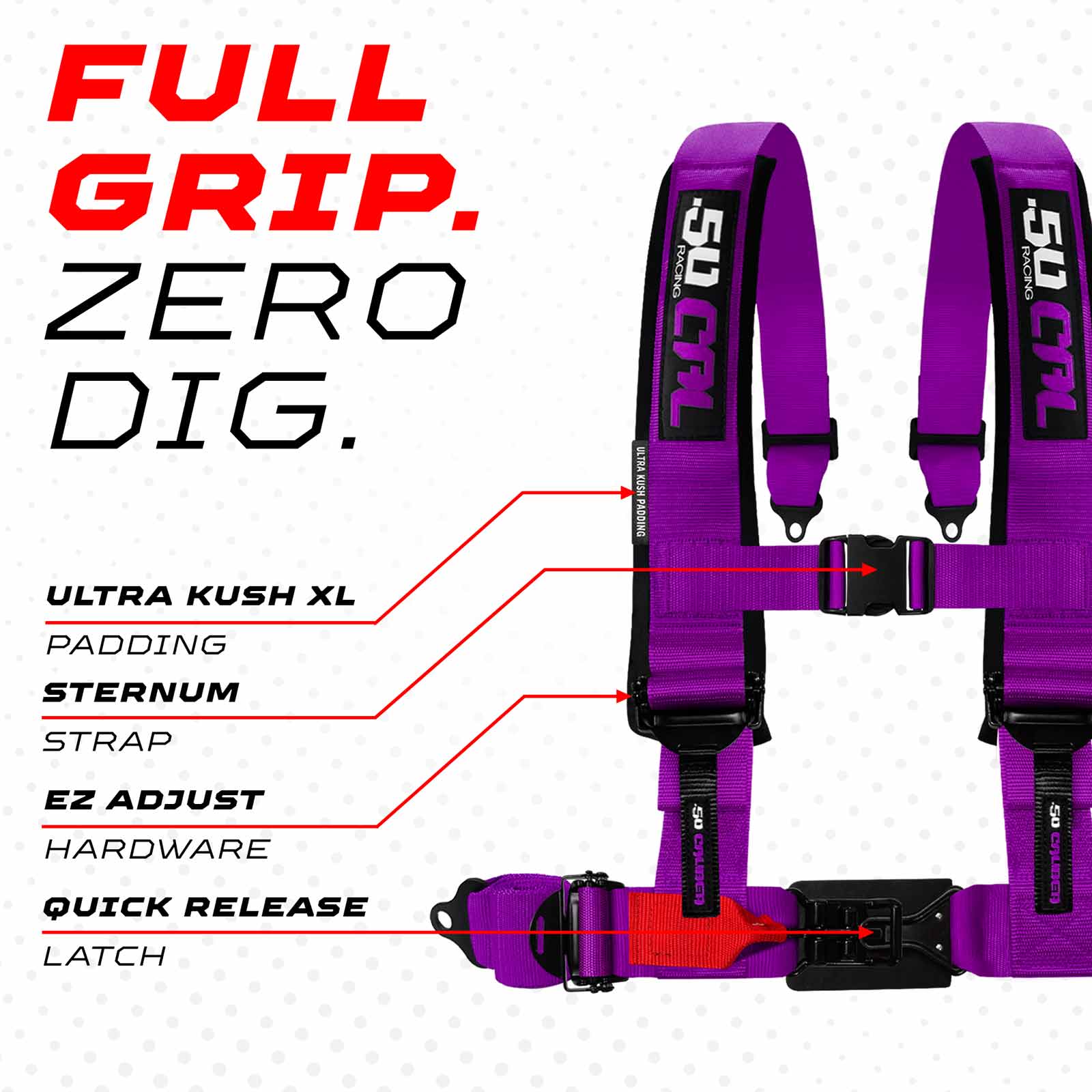 2" & 3" 4pt & 5pt Elite Series Race Latch "EZ" Adjust Harness