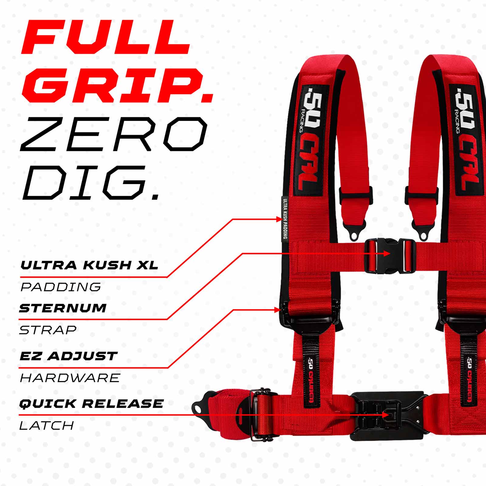 2" & 3" 4pt & 5pt Elite Series Race Latch "EZ" Adjust Harness