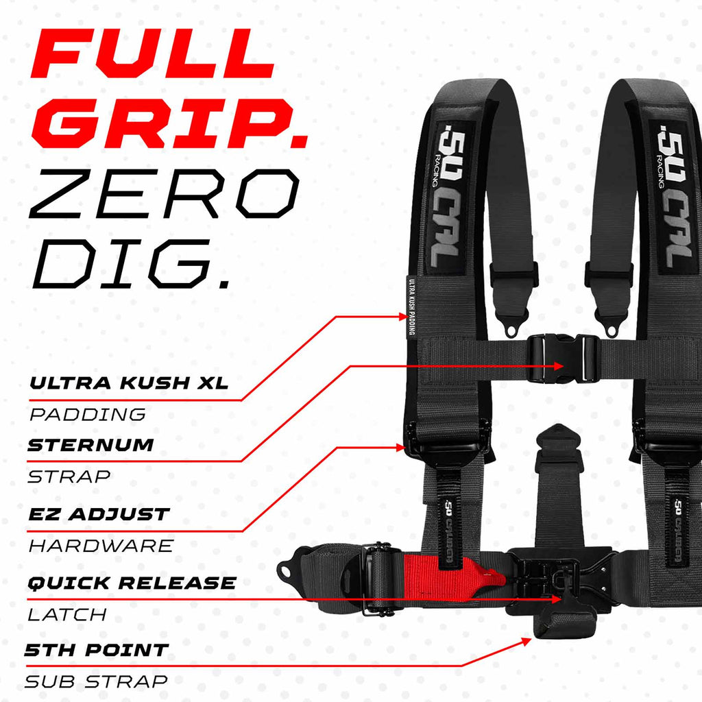 2" & 3" 4pt & 5pt Elite Series Race Latch "EZ" Adjust Harness