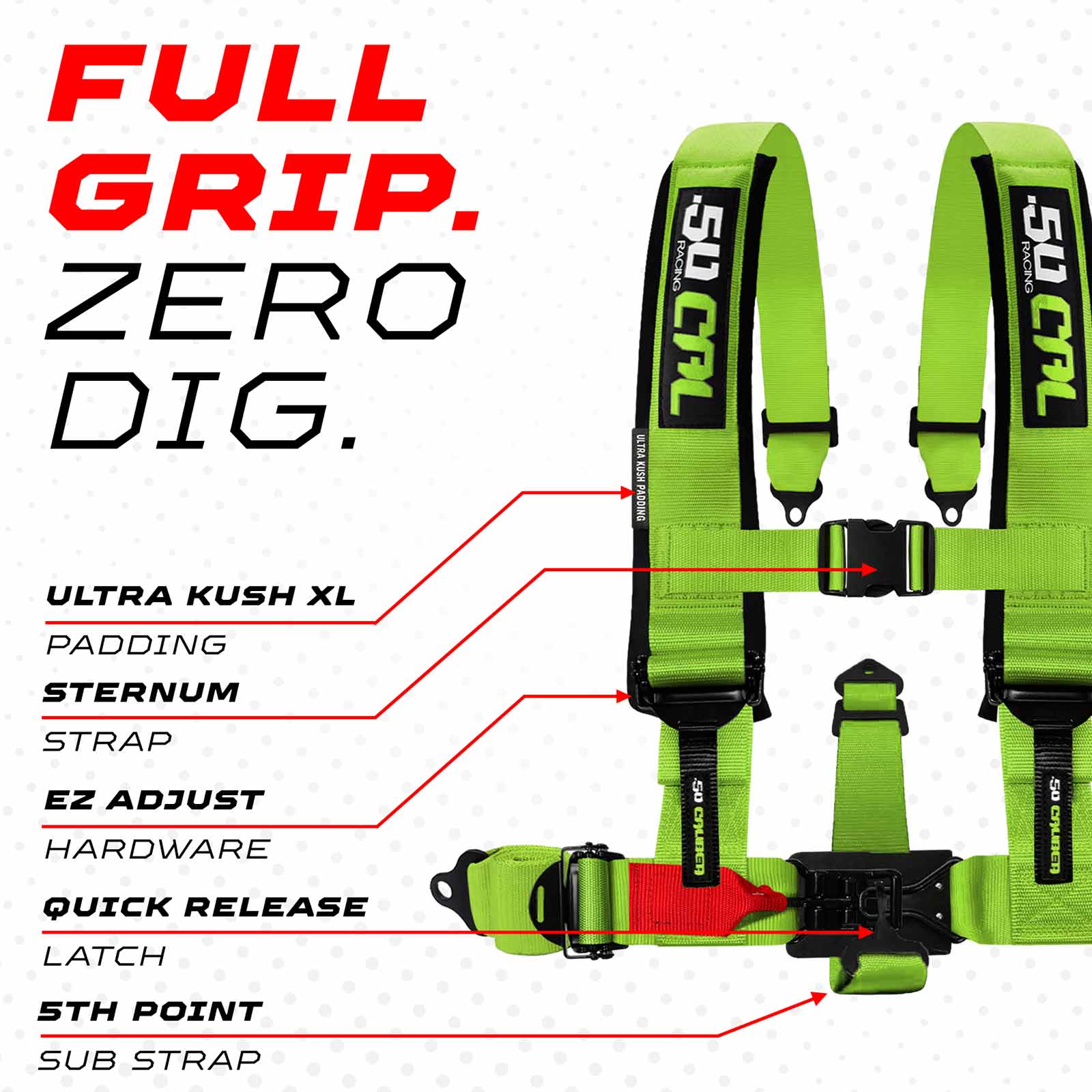 2" & 3" 4pt & 5pt Elite Series Race Latch "EZ" Adjust Harness