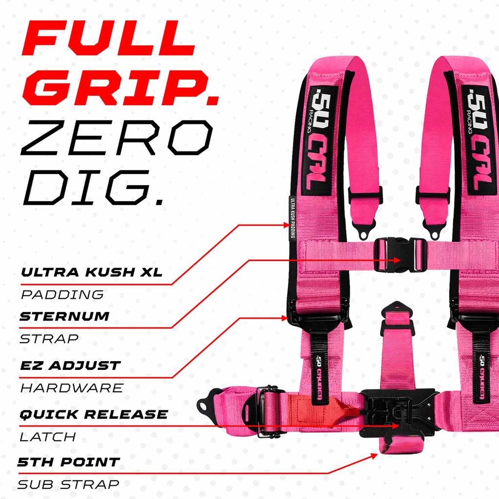 2" & 3" 4pt & 5pt Elite Series Race Latch "EZ" Adjust Harness