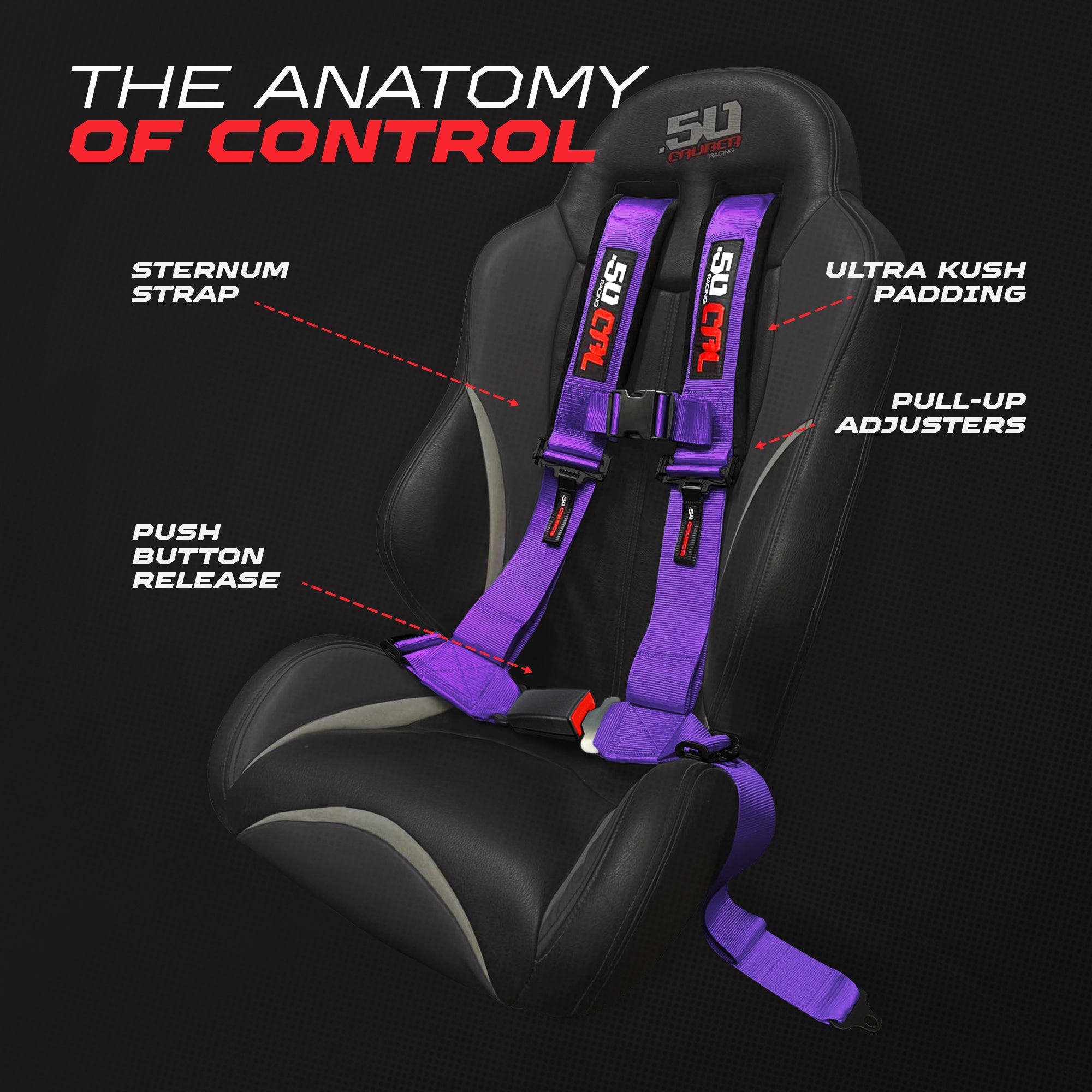 2" & 3" 4 point Harness with push button release