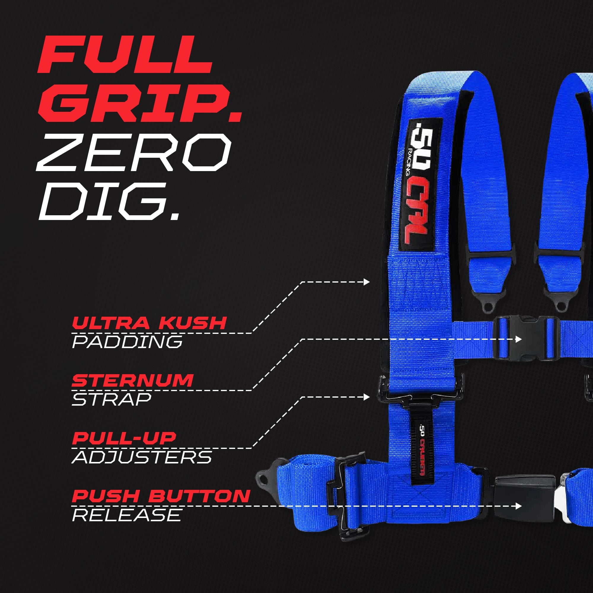 2" & 3" 4 point Harness with push button release
