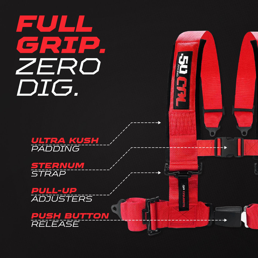 2" & 3" 4 point Harness with push button release