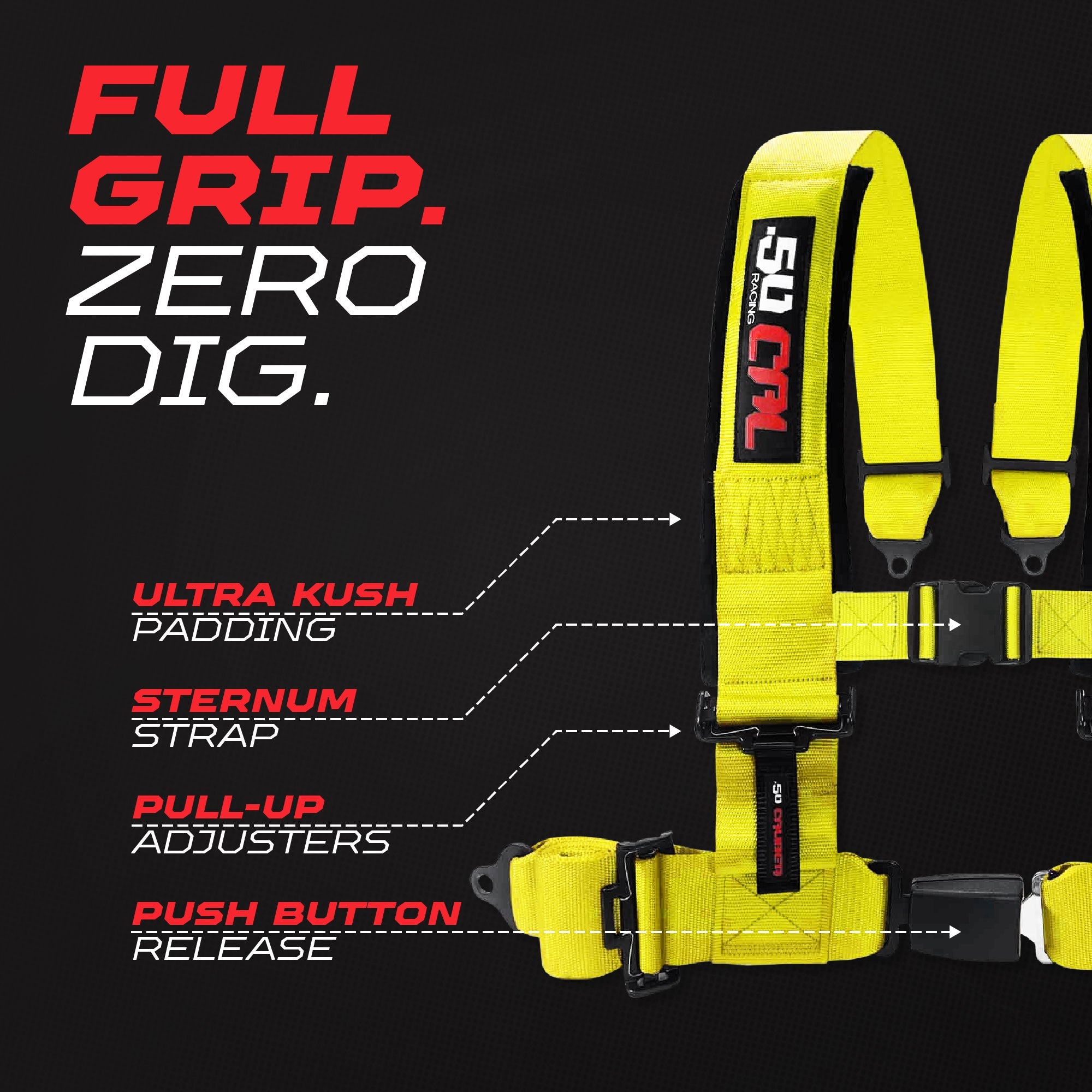 2" & 3" 4 point Harness with push button release