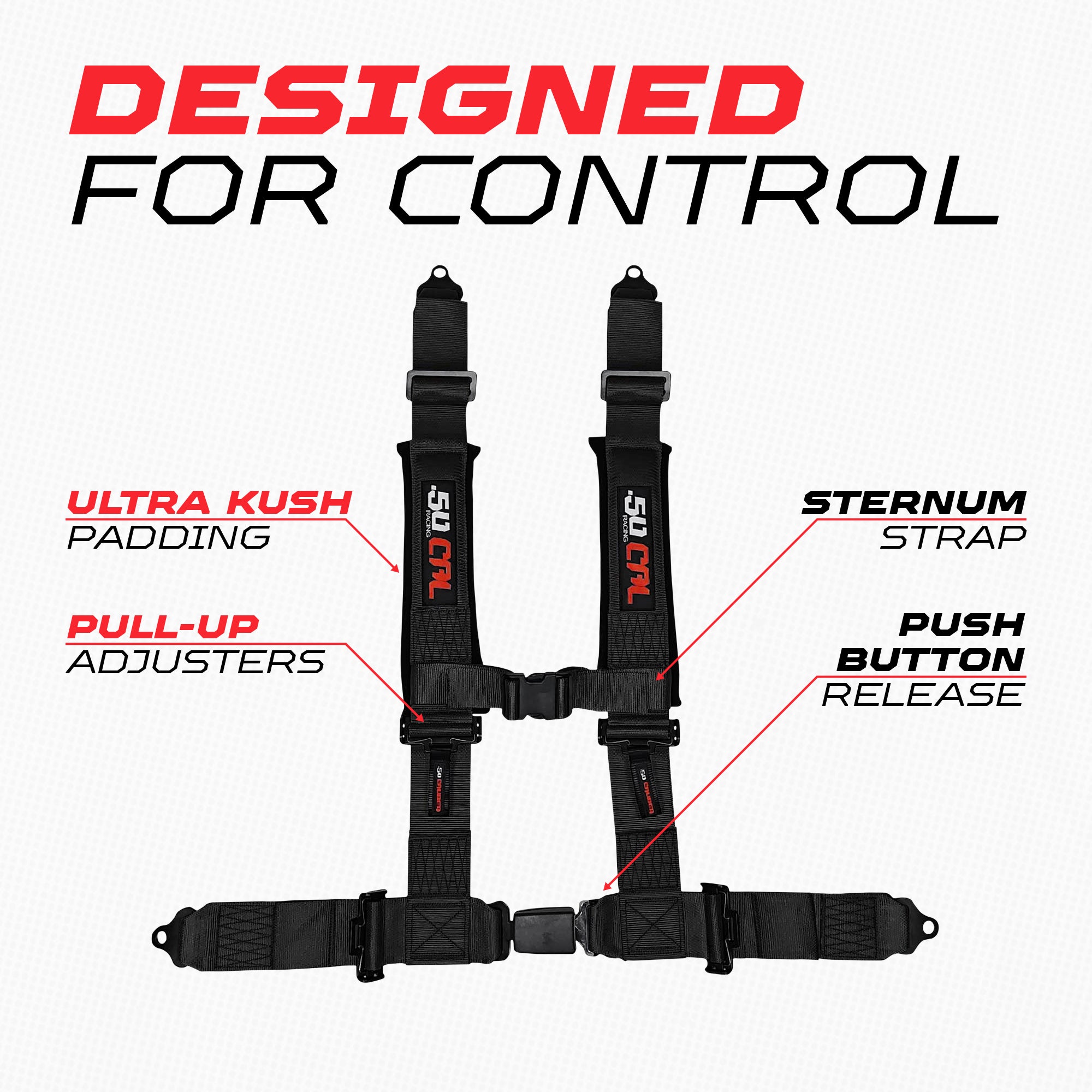 2" & 3" 4 point Harness with push button release