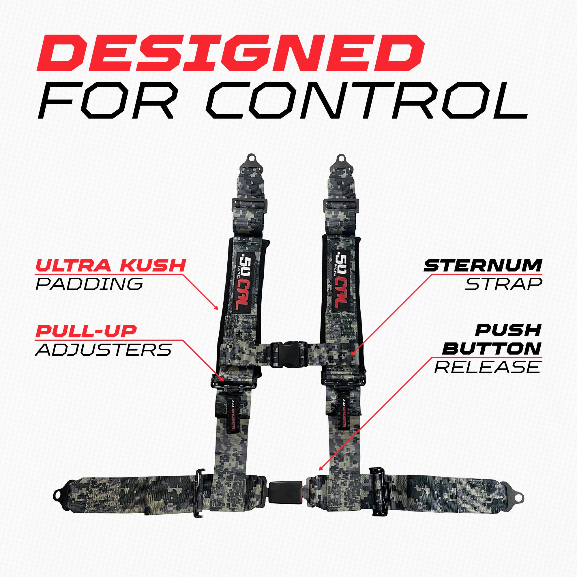 2" & 3" 4 point Harness with push button release