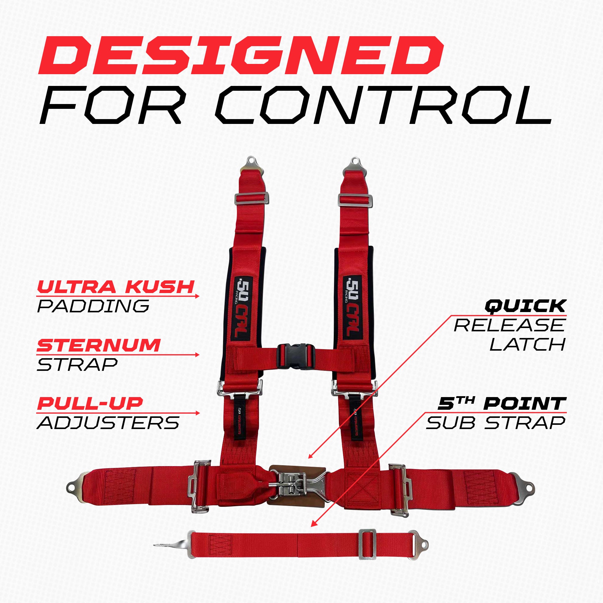 2" 5 point Harness 50 Caliber Racing Harness